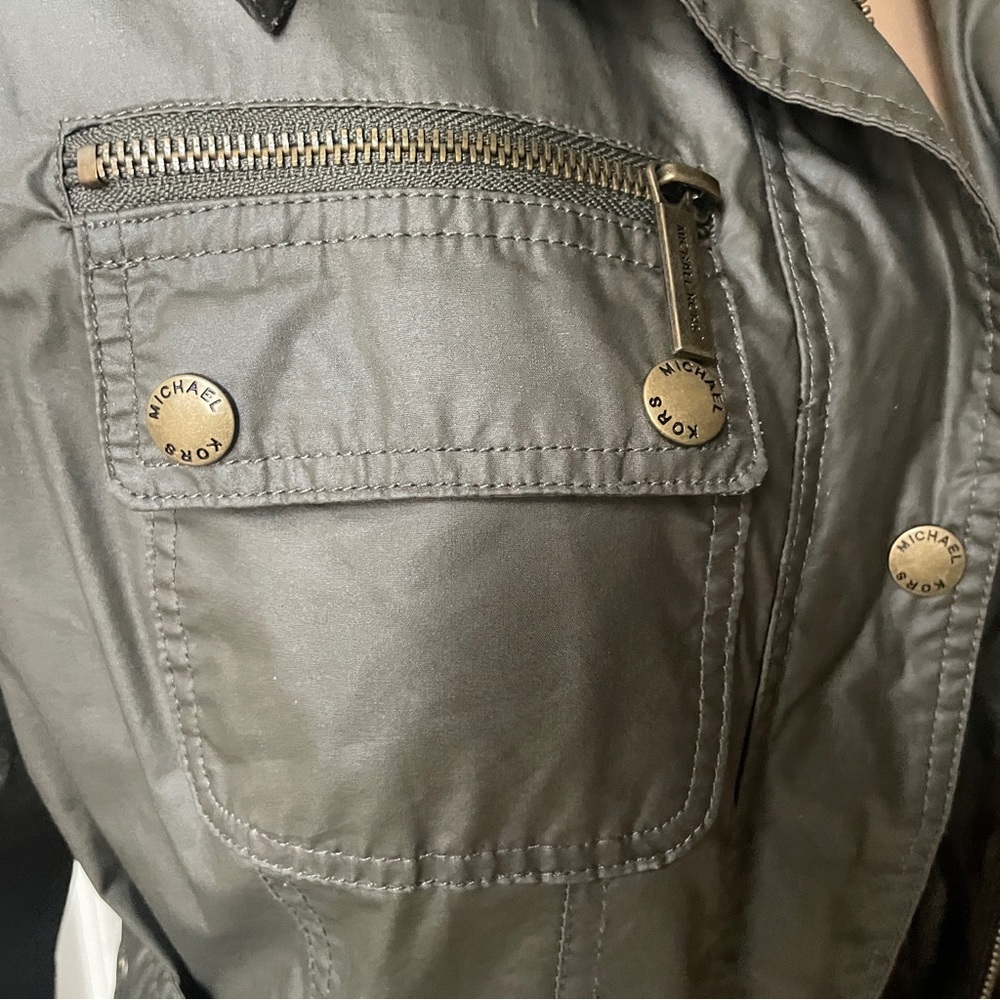 Michael Kors Olive Green Military Belstaff Style Jacket - size M - Picture 5 of 16
